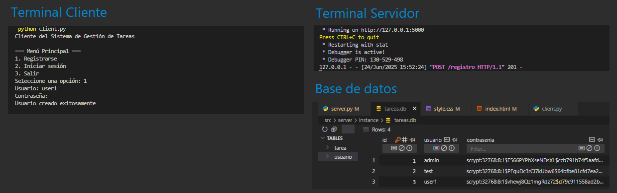 Captura de pantalla del registro